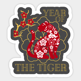 Happy Chinese New Year 2022 Year of The Tiger Zodiac Tiger T-Shirt Sticker